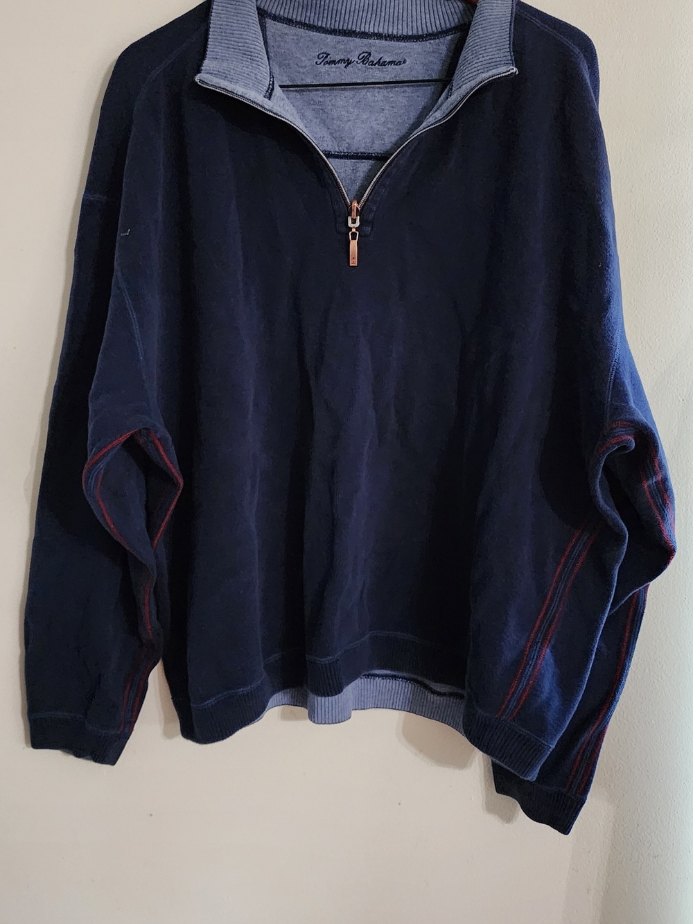 Tommy Bahama Navy Blue 1/4 Zip Pullover Sweatshirt Sweater
